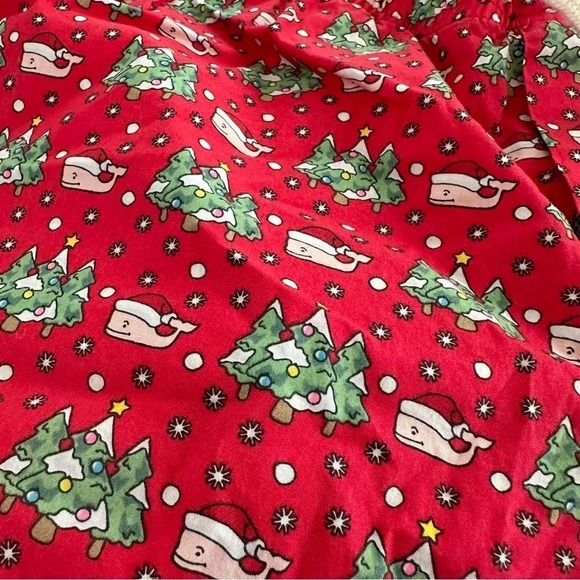 Vineyard Vines size Small Red Whale Christmas PJ Pants Holiday Santa Snowflake - Picture 2 of 5